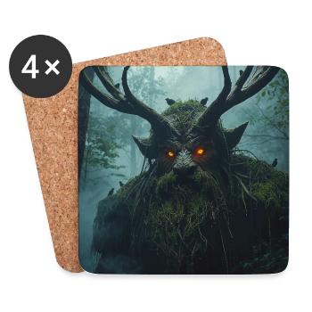 Leszy – Guardian of the Ancient Forest - Coasters (set of 4) - white - Front