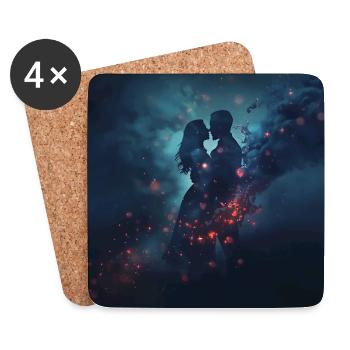 Amour Cosmique – Amoureux de la poussière d’étoiles - Dessous de verre (lot de 4) - blanc - Devant
