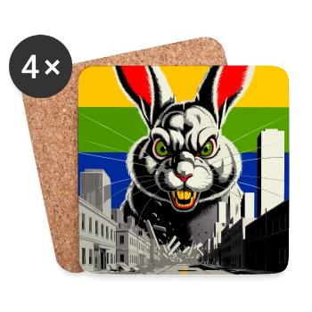 La rage du lapin monstre - Dessous de verre (lot de 4) - blanc - Devant