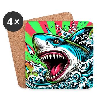 Shark - Coasters (set of 4) - white - Front
