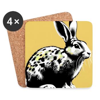 rabbit - Coasters (set of 4) - white - Front