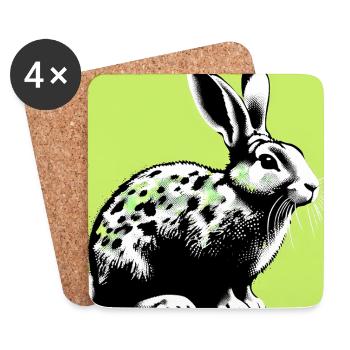 rabbit - Coasters (set of 4) - white - Front