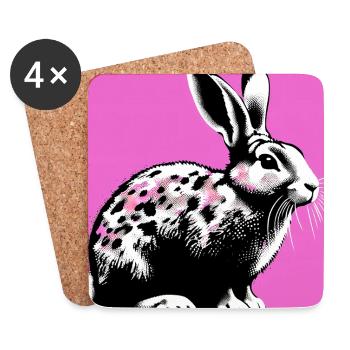 rabbit - Coasters (set of 4) - white - Front