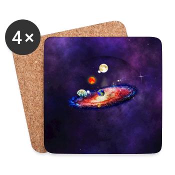 Kosmischer Planetenring - Untersetzer (4er-Set) - Weiß - Vorne