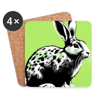 lapin - Dessous de verre (lot de 4) - blanc - Devant
