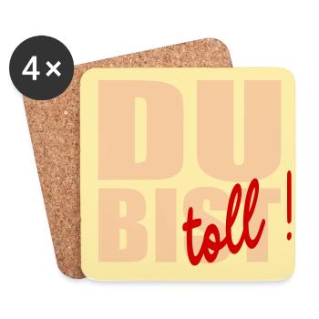 Vous êtes génial - Dessous de verre (lot de 4) - blanc - Devant