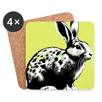 rabbit - Coasters (set of 4) - white - Front
