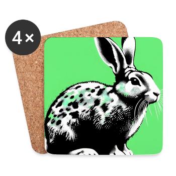 rabbit - Coasters (set of 4) - white - Front