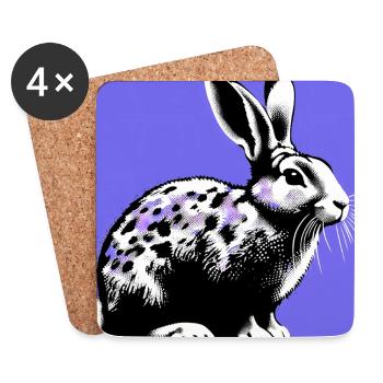 rabbit - Coasters (set of 4) - white - Front