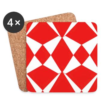 Crimson Diamond Tessellation - Untersetzer (4er-Set) - Weiß - Vorne