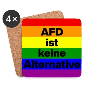AFD IST KEINE ALTERNATIVE, FCK NZS, NIE WIEDER - Untersetzer (4er-Set) - Weiß - Vorne