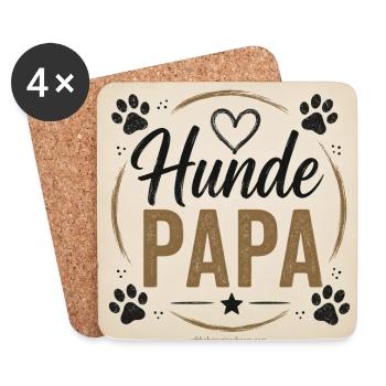 Hunde Papa Vintage Design - Untersetzer (4er-Set) - Weiß - Vorne