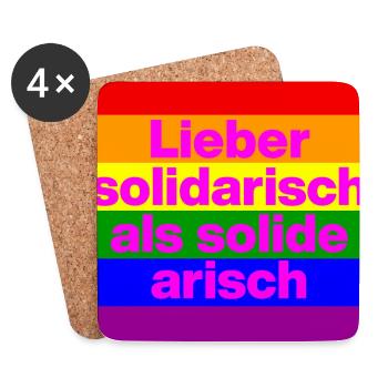 LIEBER SOLIDARISCH ALS SOLIDE ARISH, NO NZS - Untersetzer (4er-Set) - Weiß - Vorne