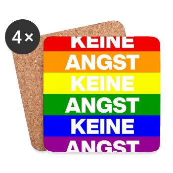 KEINE ANGST VOR FASCHISTEN, NO NZS, NIE WIEDER - Untersetzer (4er-Set) - Weiß - Vorne