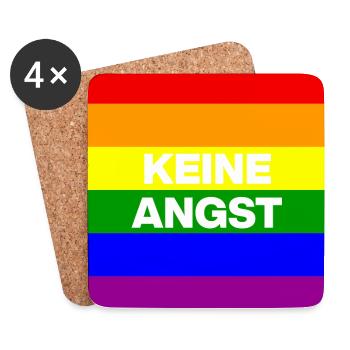 KEINE ANGST VOR FASCHISTEN, NO NZS, NIE WIEDER - Untersetzer (4er-Set) - Weiß - Vorne