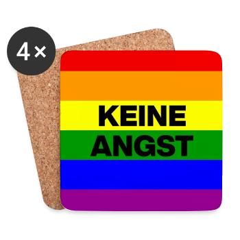 KEINE ANGST VOR FASCHISTEN, NO NZS, NIE WIEDER - Untersetzer (4er-Set) - Weiß - Vorne