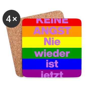 KEINE ANGST NIE WIEDER IST JETZT,  NO NZS, NO AFD - Untersetzer (4er-Set) - Weiß - Vorne