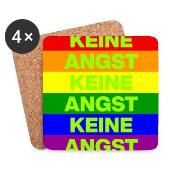 KEINE ANGST, NO NZS, NIE WIEDER, ANTIFASCHISMUS - Untersetzer (4er-Set) - Weiß - Vorne