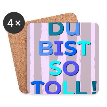 Du bist toll - Untersetzer (4er-Set) - Weiß - Vorne
