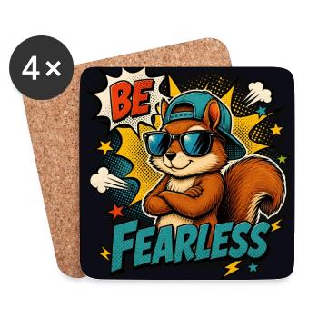 Cool Squirrel in Pop Art Comic Style - Coasters (set of 4) - white - Front