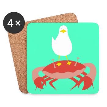Crabby mint - Untersetzer (4er-Set) - Weiß - Vorne