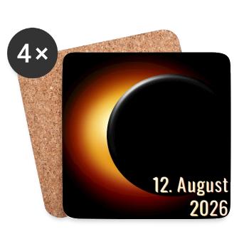 Spanien Sonnenfinsternis 2026 - Untersetzer (4er-Set) - Weiß - Vorne