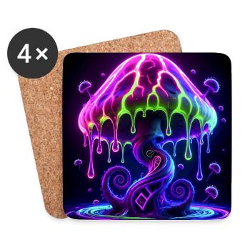Psy_Toad_PEKE - Coasters (set of 4) - white - Front