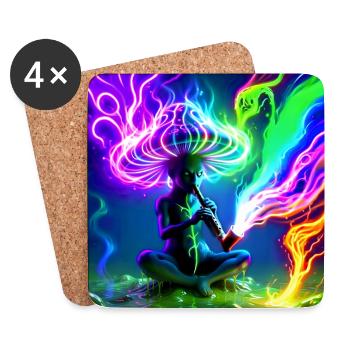 Idegen_Saman - Coasters (set of 4) - white - Front