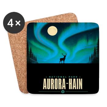 Parc national d’Aurora Hain – Nord - Dessous de verre (lot de 4) - blanc - Devant