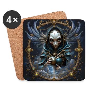 Celestial Guardian with Sphere - Coasters (set of 4) - white - Front