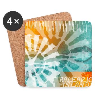 Balearic Islands Tie-Dye - Coasters (set of 4) - white - Front