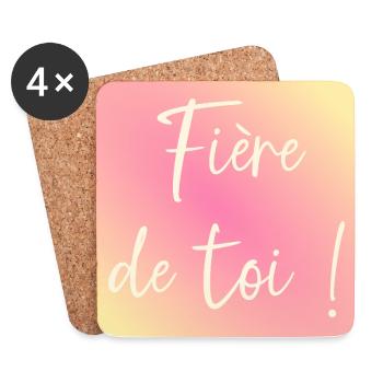 Fière de toi - Dessous de verre (lot de 4) - blanc - Devant