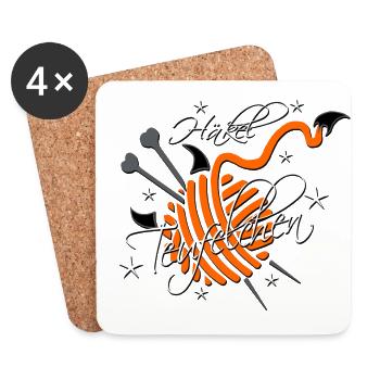Stricken Häkeln - Untersetzer (4er-Set) - Weiß - Vorne
