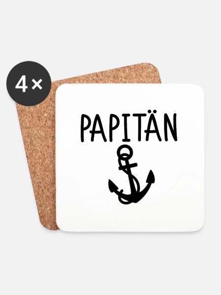 Papitän - Untersetzer (4er-Set) - Weiß