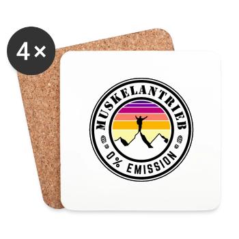 Muskelantrieb - 0% Emission - Untersetzer (4er-Set) - Weiß - Vorne