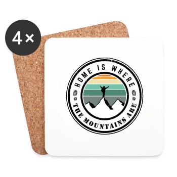 Home is where the mountains are - Coasters (set of 4) - white - Front