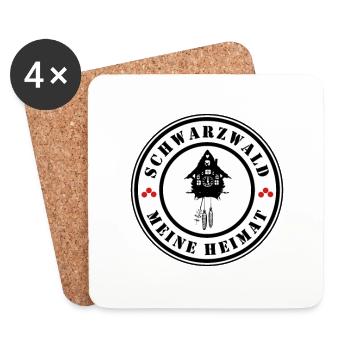 Schwarzwald meine Heimat - Untersetzer (4er-Set) - Weiß - Vorne