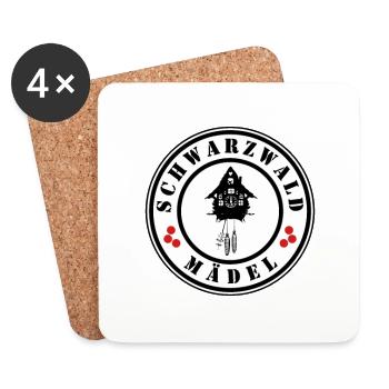 Schwarzwaldmädel - Untersetzer (4er-Set) - Weiß - Vorne