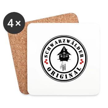 Schwarzwälder Original - Untersetzer (4er-Set) - Weiß - Vorne