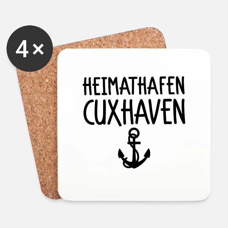 Heimathafen Cuxhaven - Untersetzer (4er-Set) - Weiß