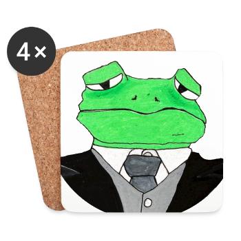 Lo Chef - Frog Green Suit Bonne Humeur - Dessous de verre (lot de 4) - blanc - Devant