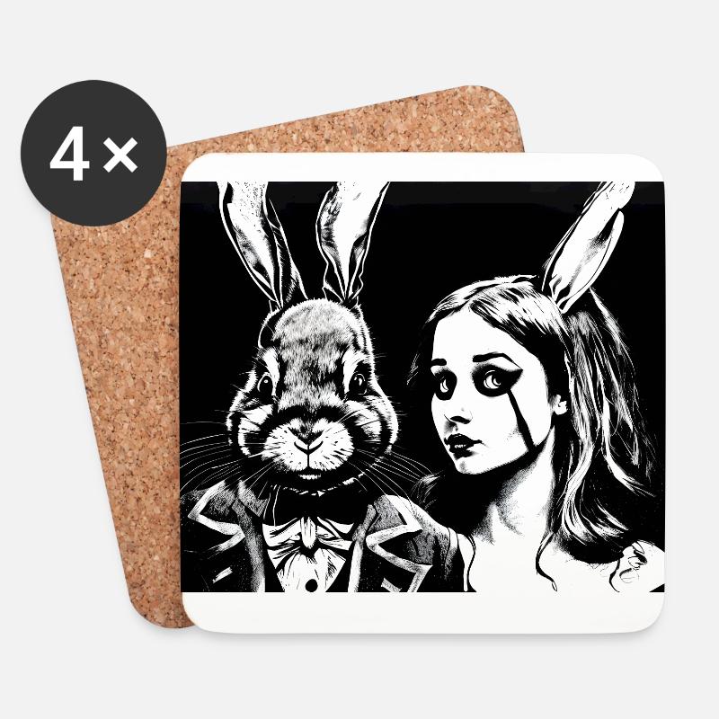 Alice #2 - Coasters (set of 4) - white