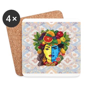Teste di moro, siciliane, testa di moro - Coasters (set of 4) - white - Front
