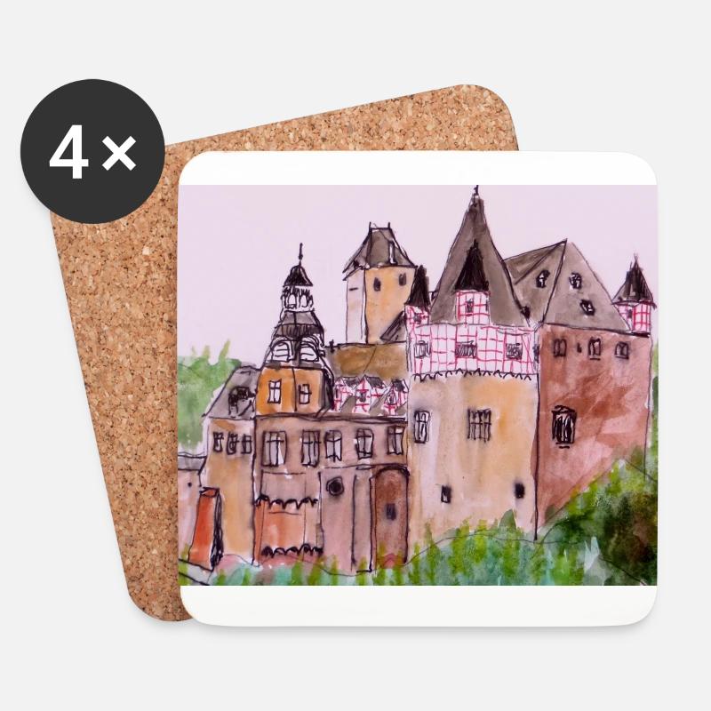 Schloss Bürresheim - Untersetzer (4er-Set) - Weiß