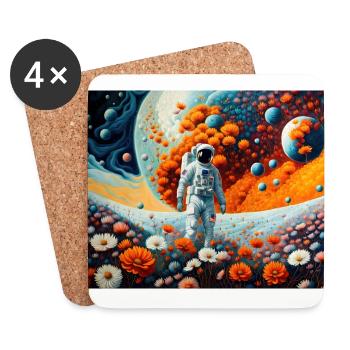 Flower Power #19 - Dessous de verre (lot de 4) - blanc - Devant