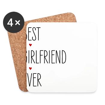 Freundin, Best Girlfriend Ever, Valentinstag Liebe - Untersetzer (4er-Set) - Weiß - Vorne