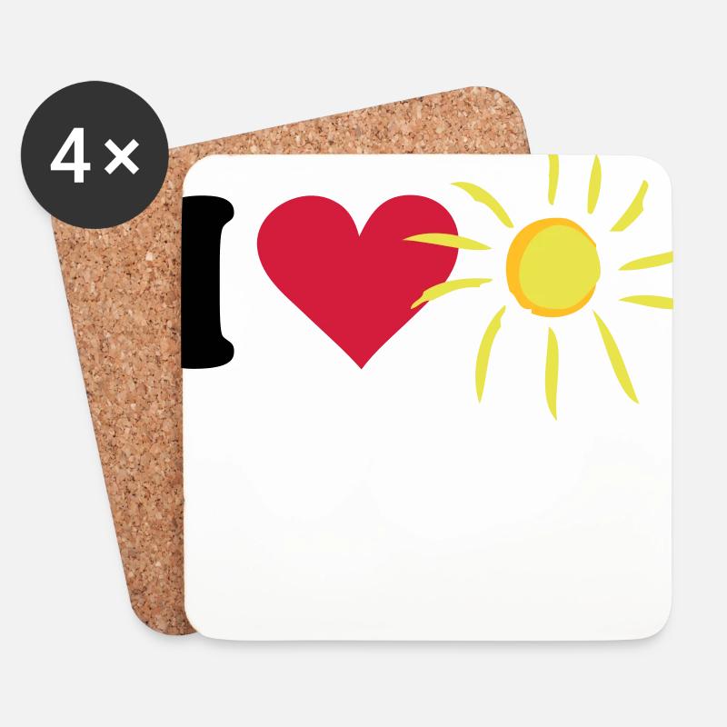 Sonne - Untersetzer (4er-Set) - Weiß