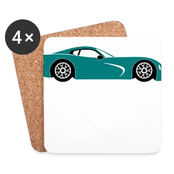 Voiture de sport - Dessous de verre (lot de 4) - blanc - Devant