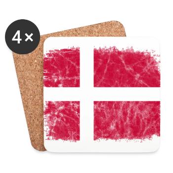 Dänemark Dänische Flagge Dannebrog Skandinavien - Untersetzer (4er-Set) - Weiß - Vorne