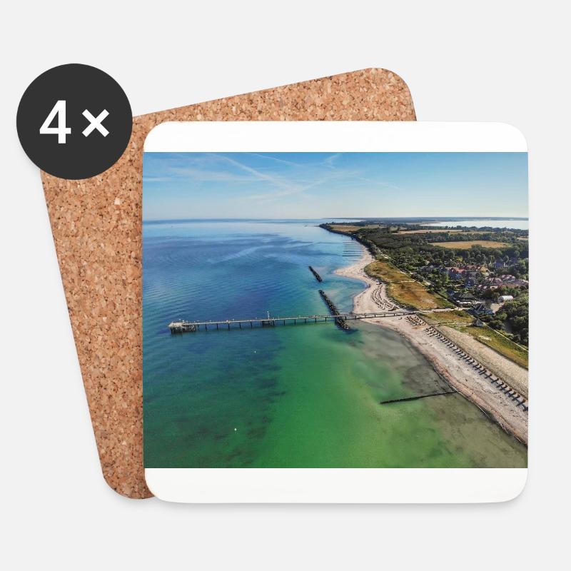 Ostseebad Wustrow / Fischland - Untersetzer (4er-Set) - Weiß